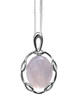 Gossamer Rose Quartz Silver Pendant and Chain