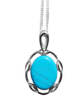 Gossamer Turquoise Silver Pendant and Chain