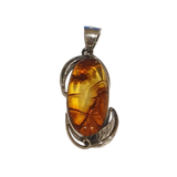 Exquisite Amber Silver Pendant