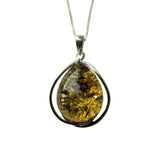 Elektri Golden Amber Silver Pendant and Chain