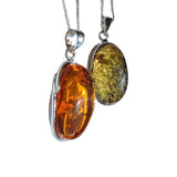 Apis Amber Silver Pendant and Chain