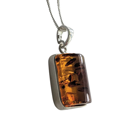 Miele Amber Silver Pendant and Chain
