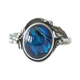 Blue Paua Shell Foliage Ring
