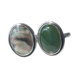 Orbit Paua Shell or Jade Silver Rings
