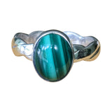 Braided Silver Shank Rings with Gemstones