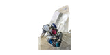 Folium Pink and Blue Paua Shell Silver Ring