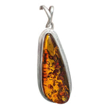 Solis Amber Silver Pendant and Chain