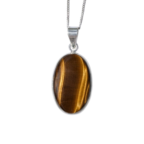 Dionysus Tiger`s Eye Pendant and Chain