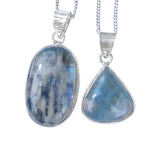 Juno Blue Moonstone Silver Pendant with Chain