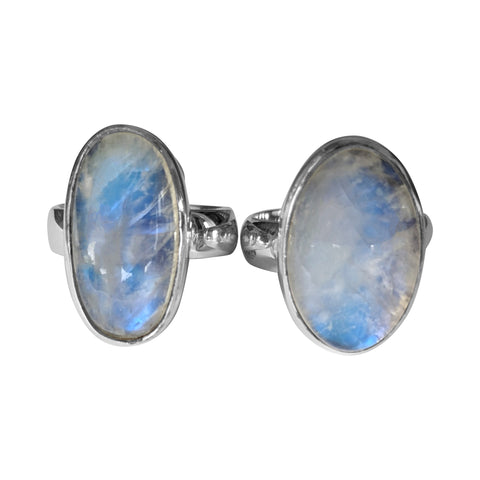 Chandrama Blue Moonstone SIlver Rings