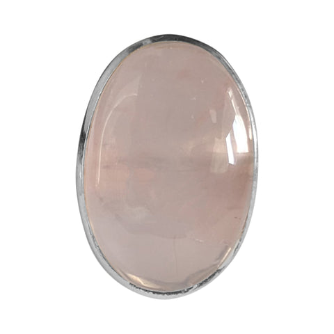 Adjustable Rose Quartz Silver Ring