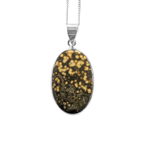 Wimbi Ocean Jasper Silver Pendant and Chain