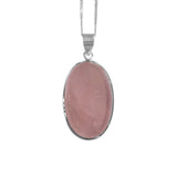 Eros Rose Quartz Silver Pendant with Chain