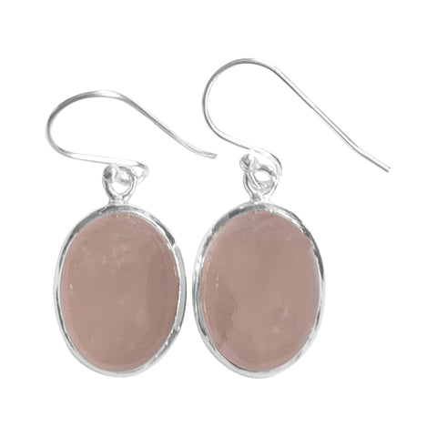 Blush Rose Quartz Silver Earrings