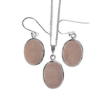 Blush Rose Quartz Silver Earrings