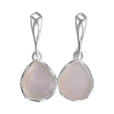 Lattice Rose Quartz Silver EARRINGS