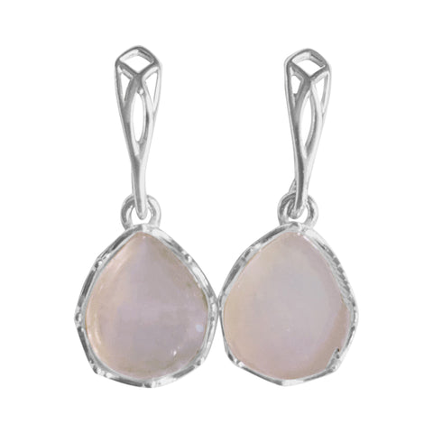 Lattice Rose Quartz Silver EARRINGS