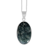 Ohu Moss Agate Silver Pendant and Chain