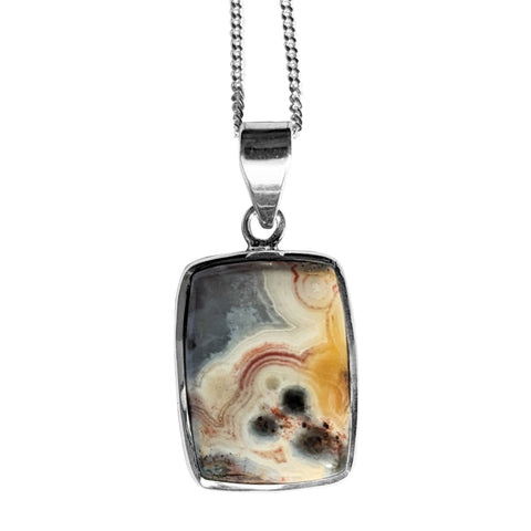 Mookite Jasper Silver Pendant and Chain