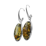 Kalikala Green Amber Silver Earrings