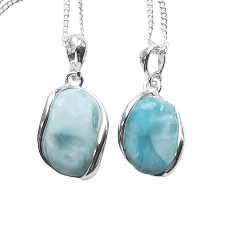 Navia Larimar Silver Pendant and Chain