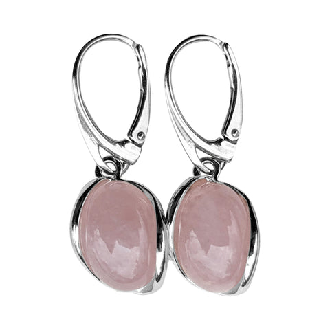 Lokelani Rose Quartz Silver Earrings