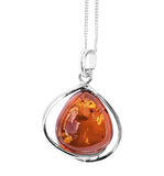 Resini Amber Silver Pendant and Chain