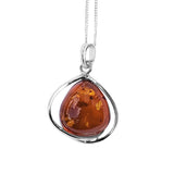 Resini Amber Silver Pendant and Chain