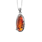 Candentis Amber Silver Pendant and Chain