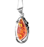 Kagayaku Amber Silver Pendant and Chain