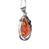Kagayaku Amber Silver Pendant and Chain
