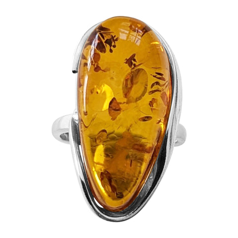 Macaya Amber Silver Ring