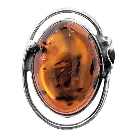 Lumisa Amber Silver Ring