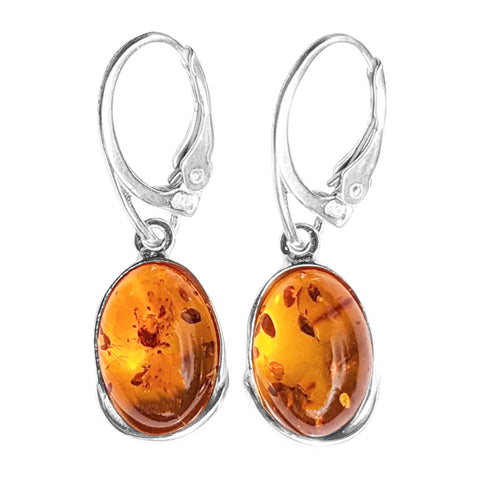 Solsken Amber Silver Earrings