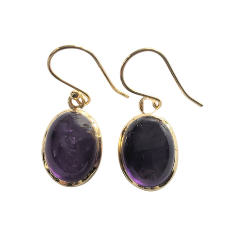 Silver Gold Plated Amethyst Earrings