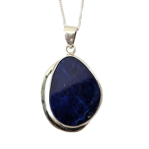 Zori Lapis Lazuli Silver Pendant and Chain