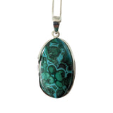 Cuprum Azurmalachite Silver Pendant and Chain
