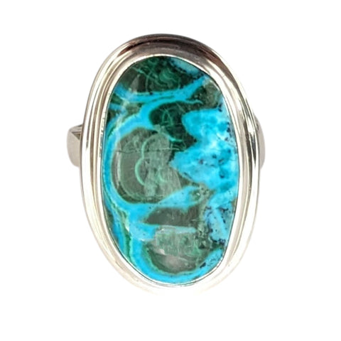 Huri Azurmalachite Silver Ring