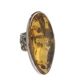 Kirithra Amber Silver Ring