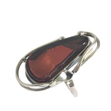 Cognac Amber Silver Ring
