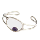 Vesta Amethyst Silver Cuff Bangle