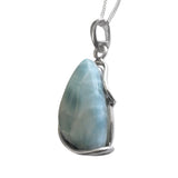 Haiyang Larimar Silver Pendant and Chain