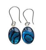 Pacfic Blue Paua Shell Silver Earrings