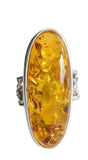 Elaborate Amber Silver Ring