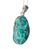 Cuprum Azurmalachite Silver Pendant and Chain