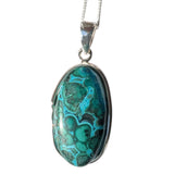 Cuprum Azurmalachite Silver Pendant and Chain