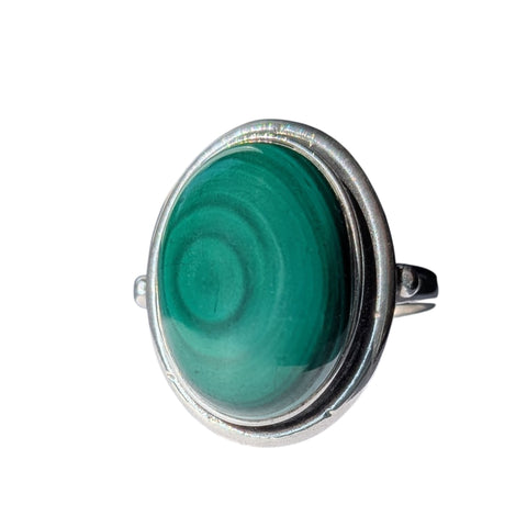 Orbit Malachite Silver Ring