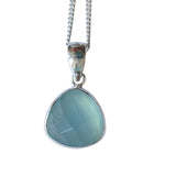 Aqua Agate Sea Green Faceted Pendant