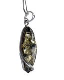 Umuthi Green Amber Silver Pendant and Chain