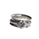 Blossom Garnet and Topaz Spinning Rings